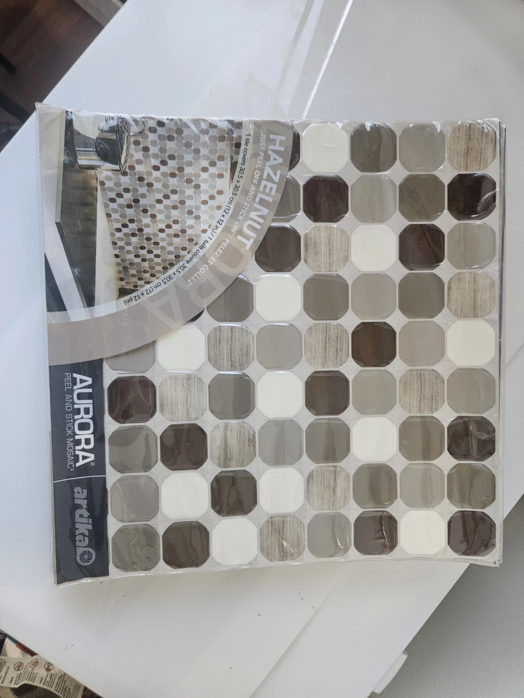 Aurora Artika Hazelnut Peel & Stick Mosaic Tiles