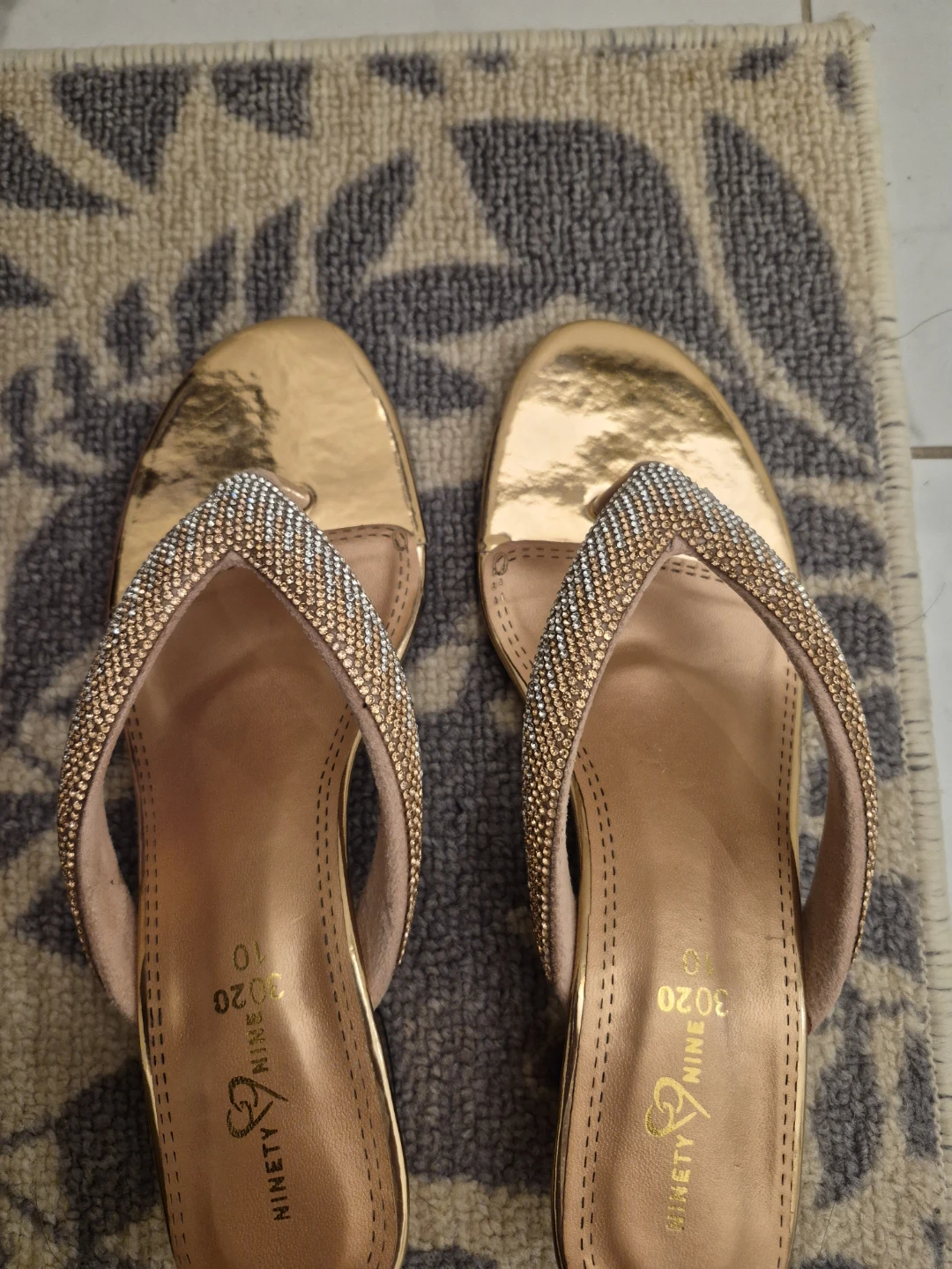 NINETY NINE Gold Sandals - Size 10
