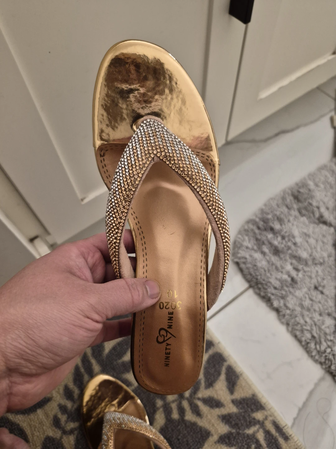 NINETY NINE Gold Sandals - Size 10 - photo 2
