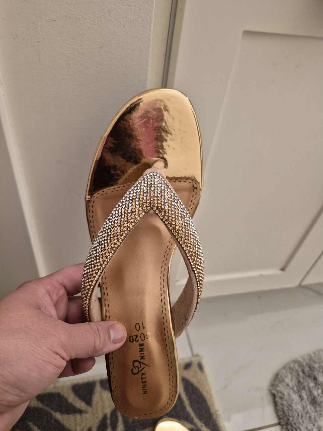 NINETY NINE Gold Sandals - Size 10 - photo 3