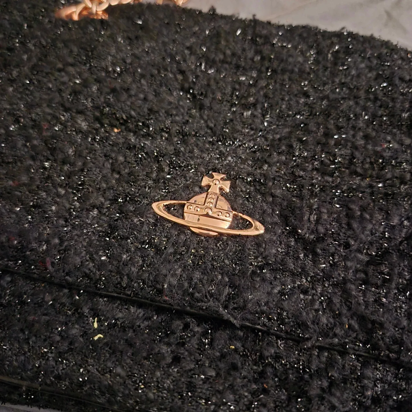 Vivienne Westwood Black Tweed Shoulder Bag #cleanout image indicator(3)