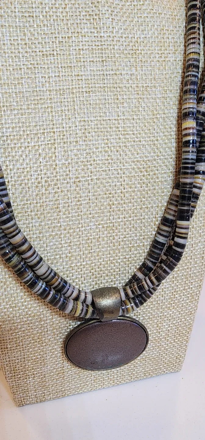 Bohemian Chic Multi-Strand Heishi Bead Necklace image indicator(2)