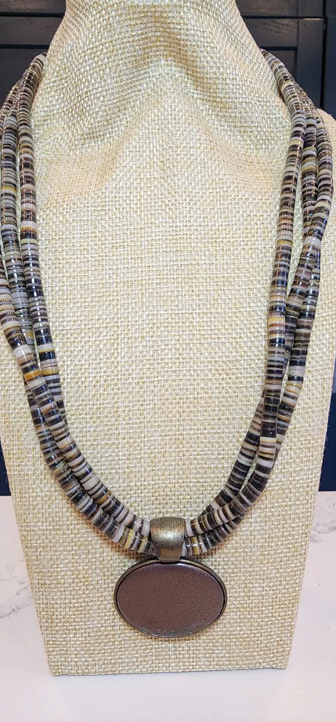 Bohemian Chic Multi-Strand Heishi Bead Necklace image indicator(4)