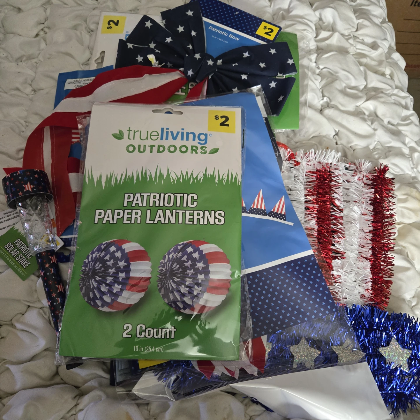 True Living Patriotic Paper Lanterns & Decor
