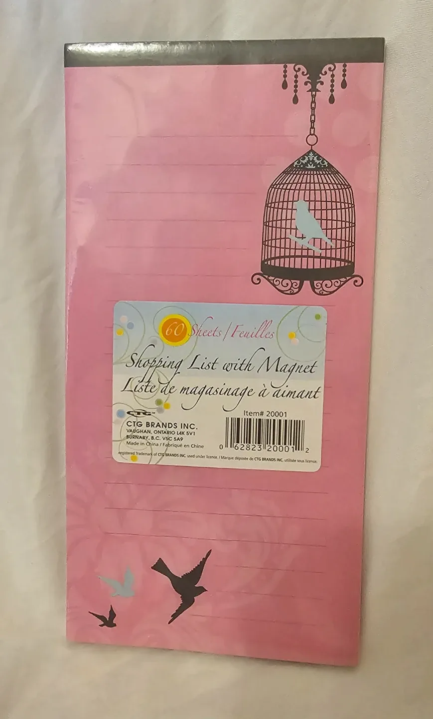 Multi-Coloured 60 Sheet Shopping List with Magnet Notepad