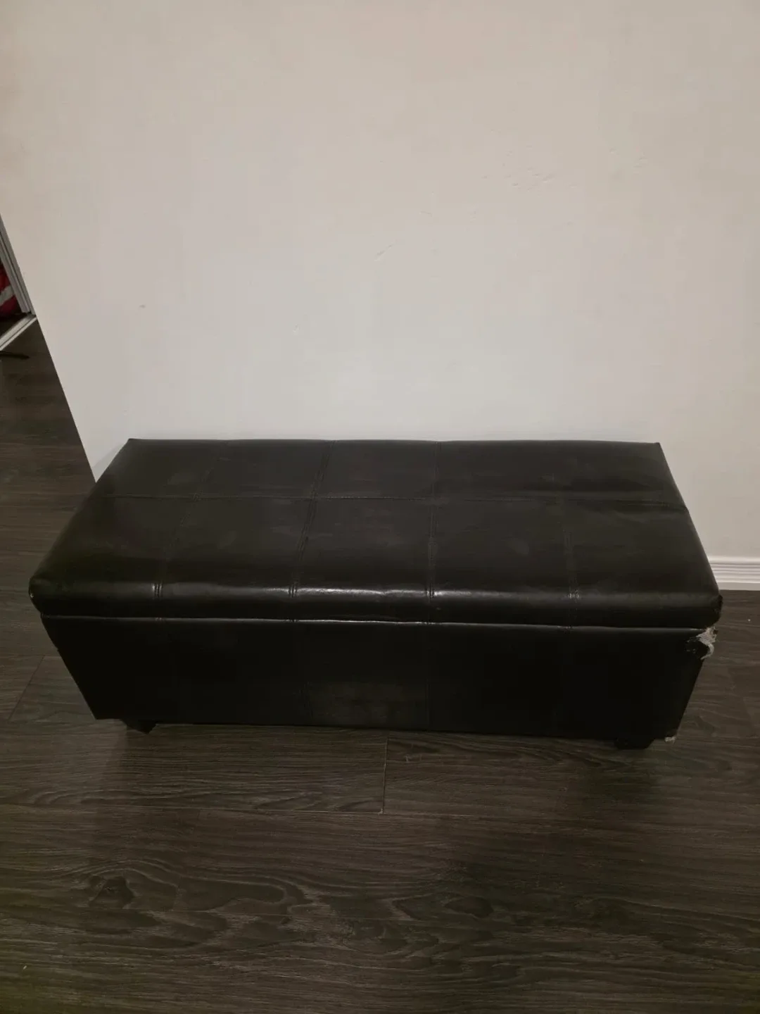 Black Storage Ottoman Bench
