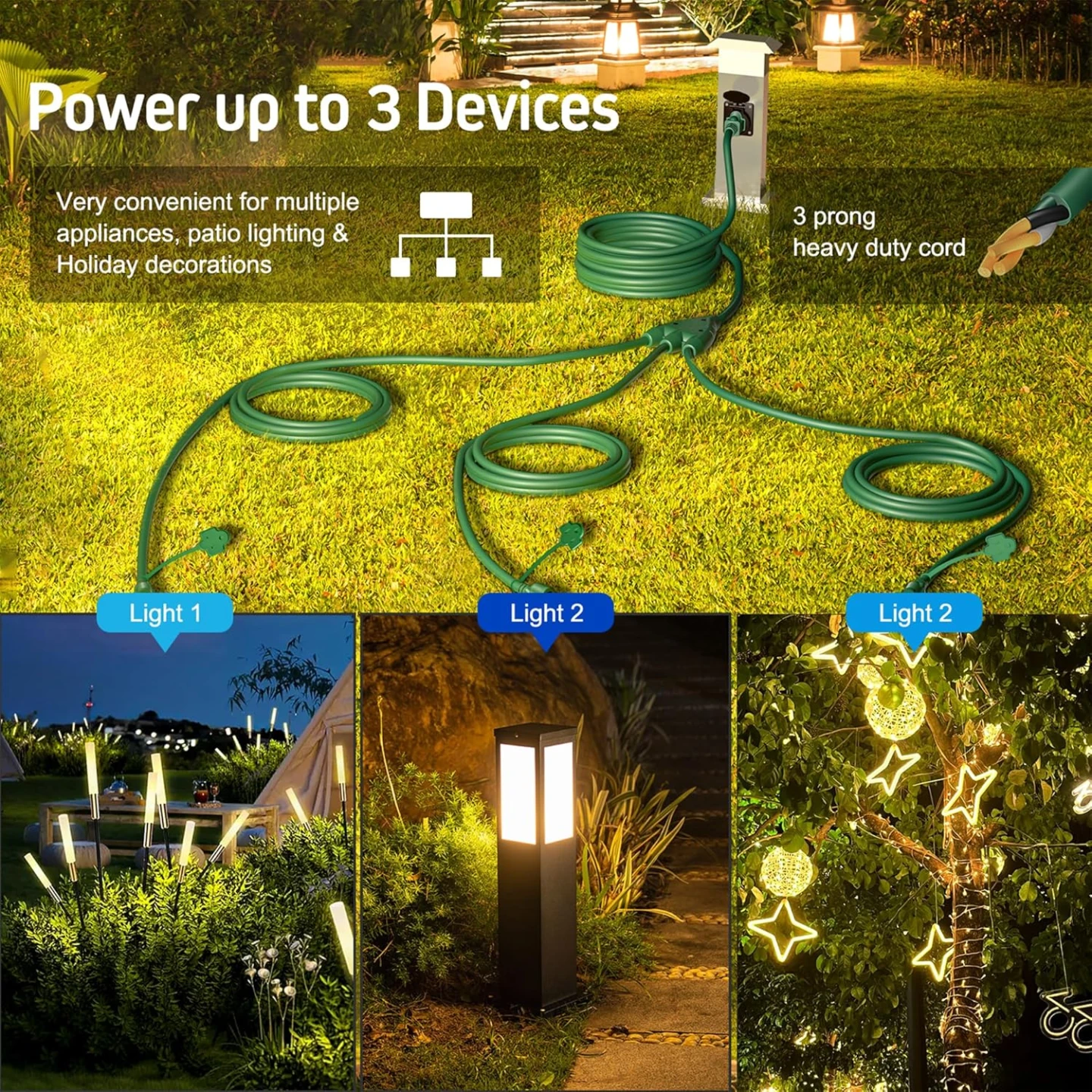 1 to 3 Splitter Extension Cord - photo 4