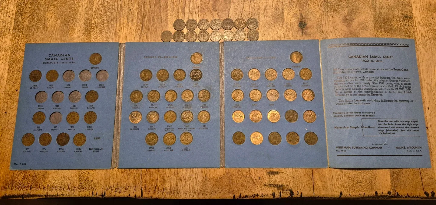 Canadian small cent folder w/extras