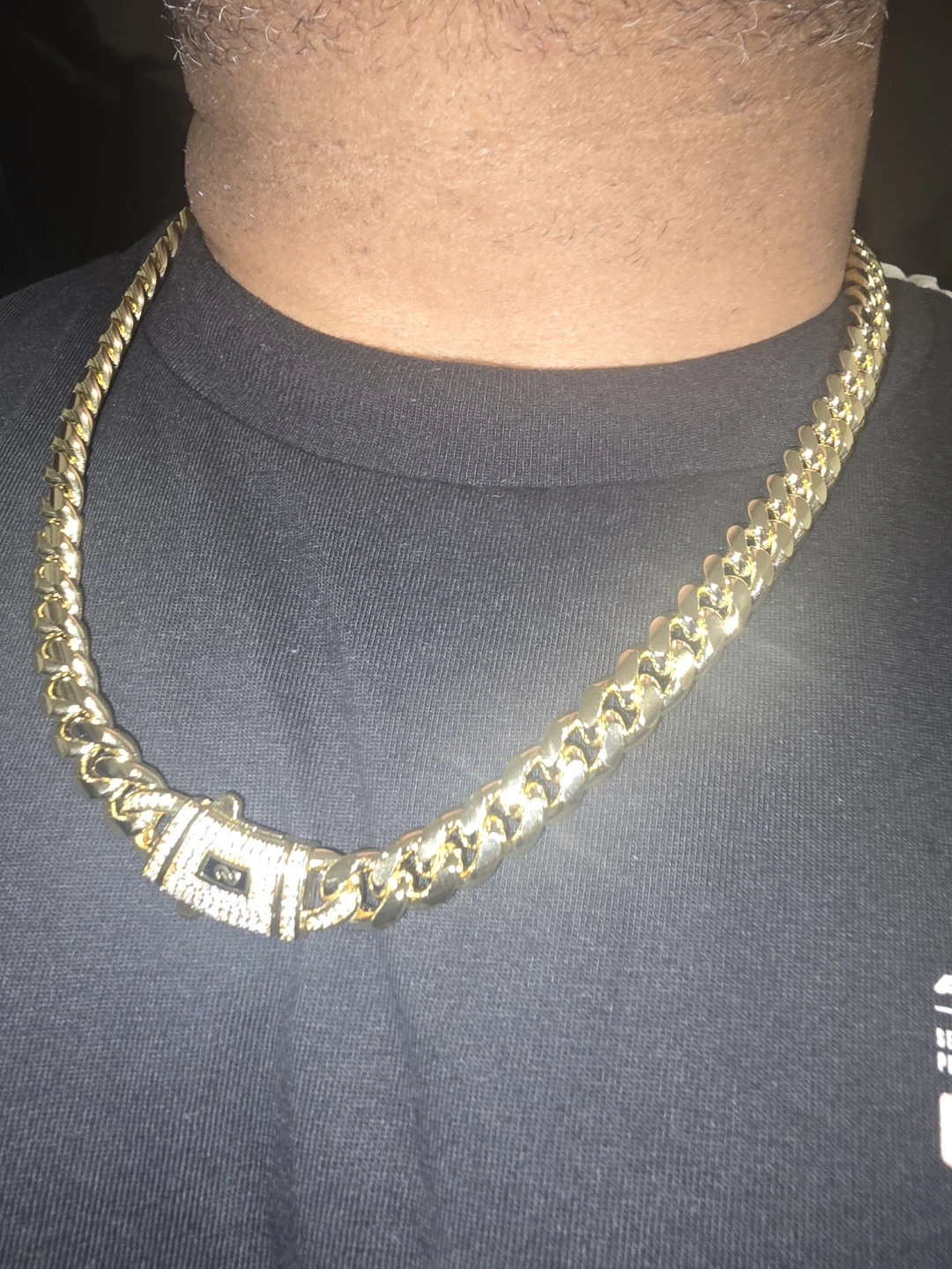 Gold Cuban Link Chain and Bracelet Set
