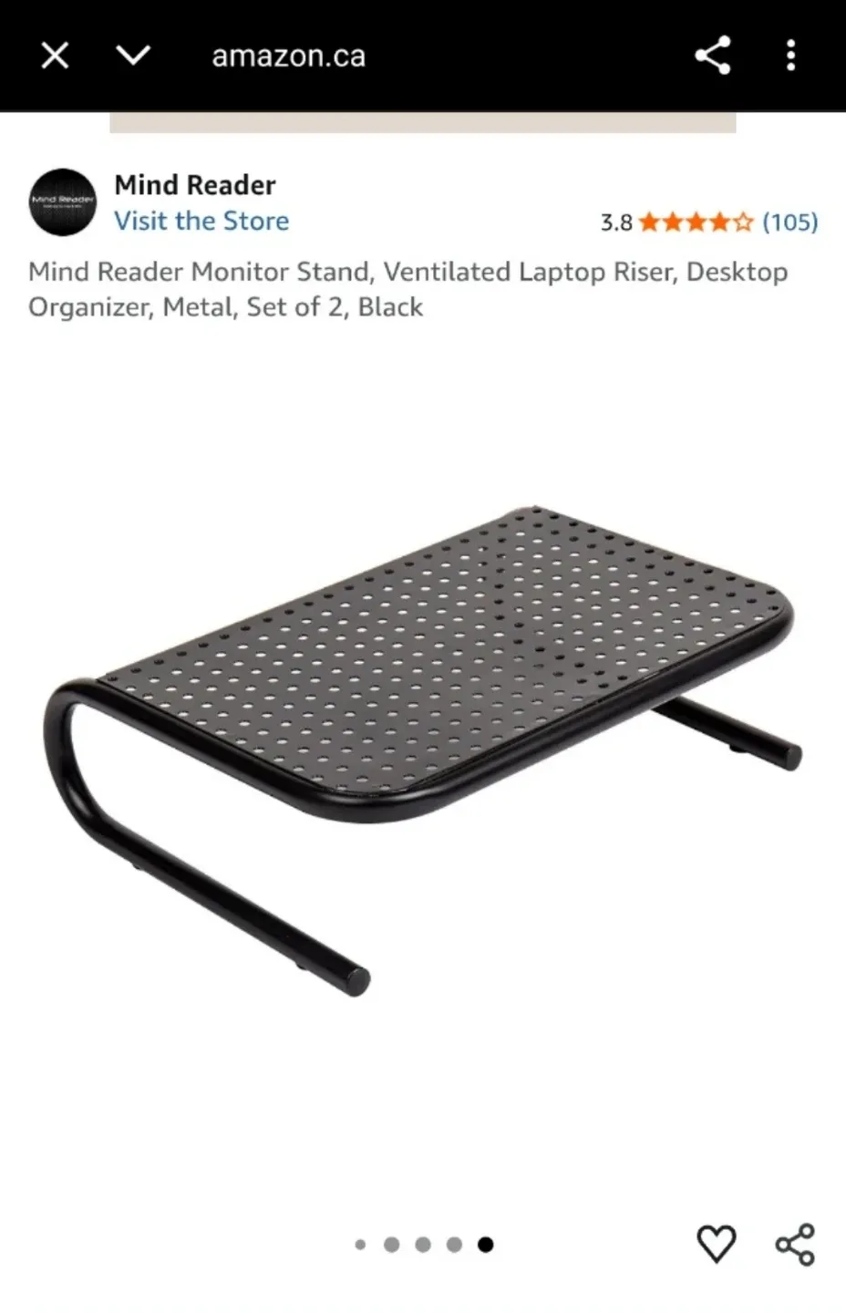 Mind Reader Black Monitor/Laptop Stand #Cleanout image indicator(5)