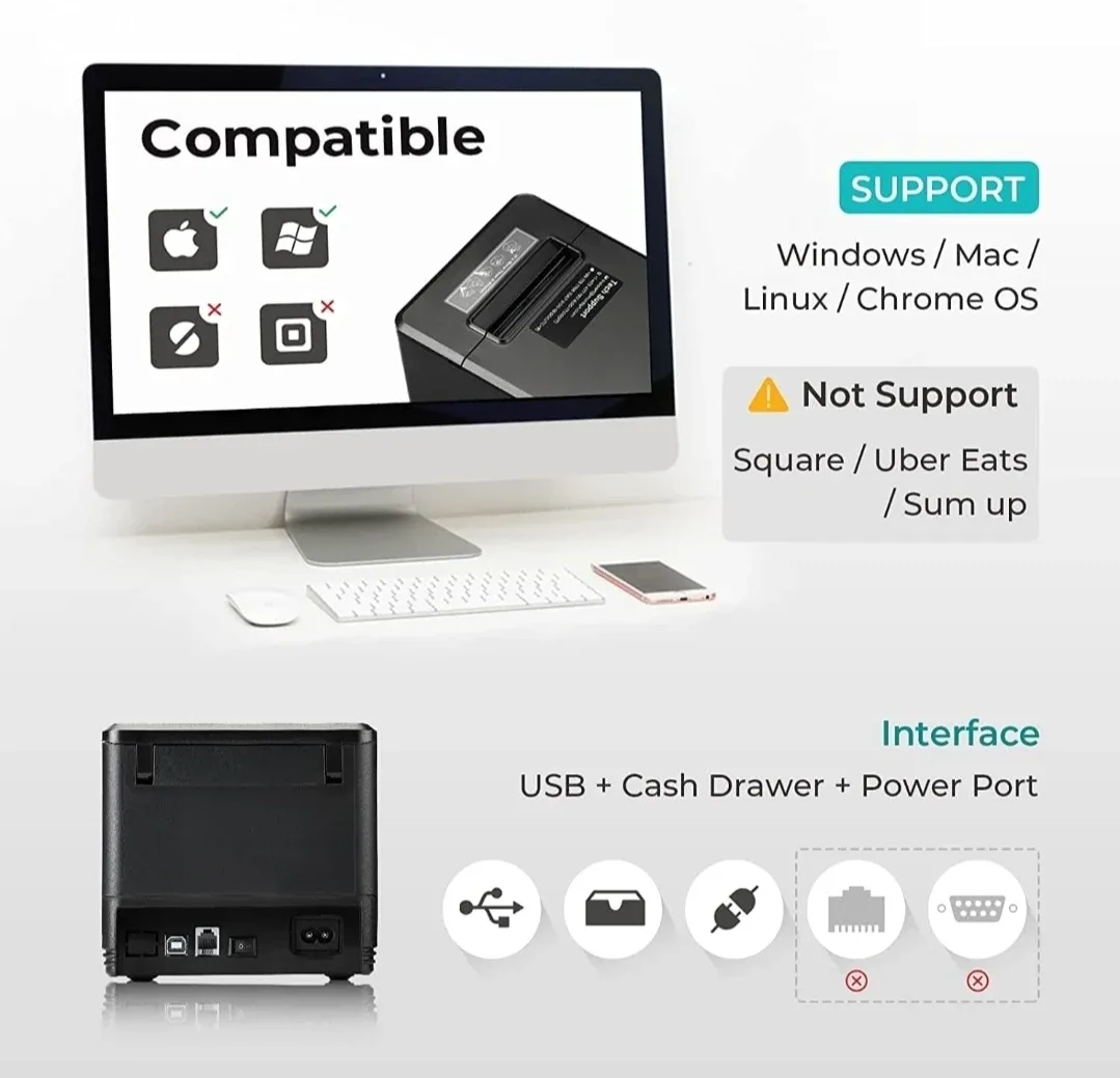 MUNBYN 80mm USB Receipt Printer - Like New! image indicator(4)