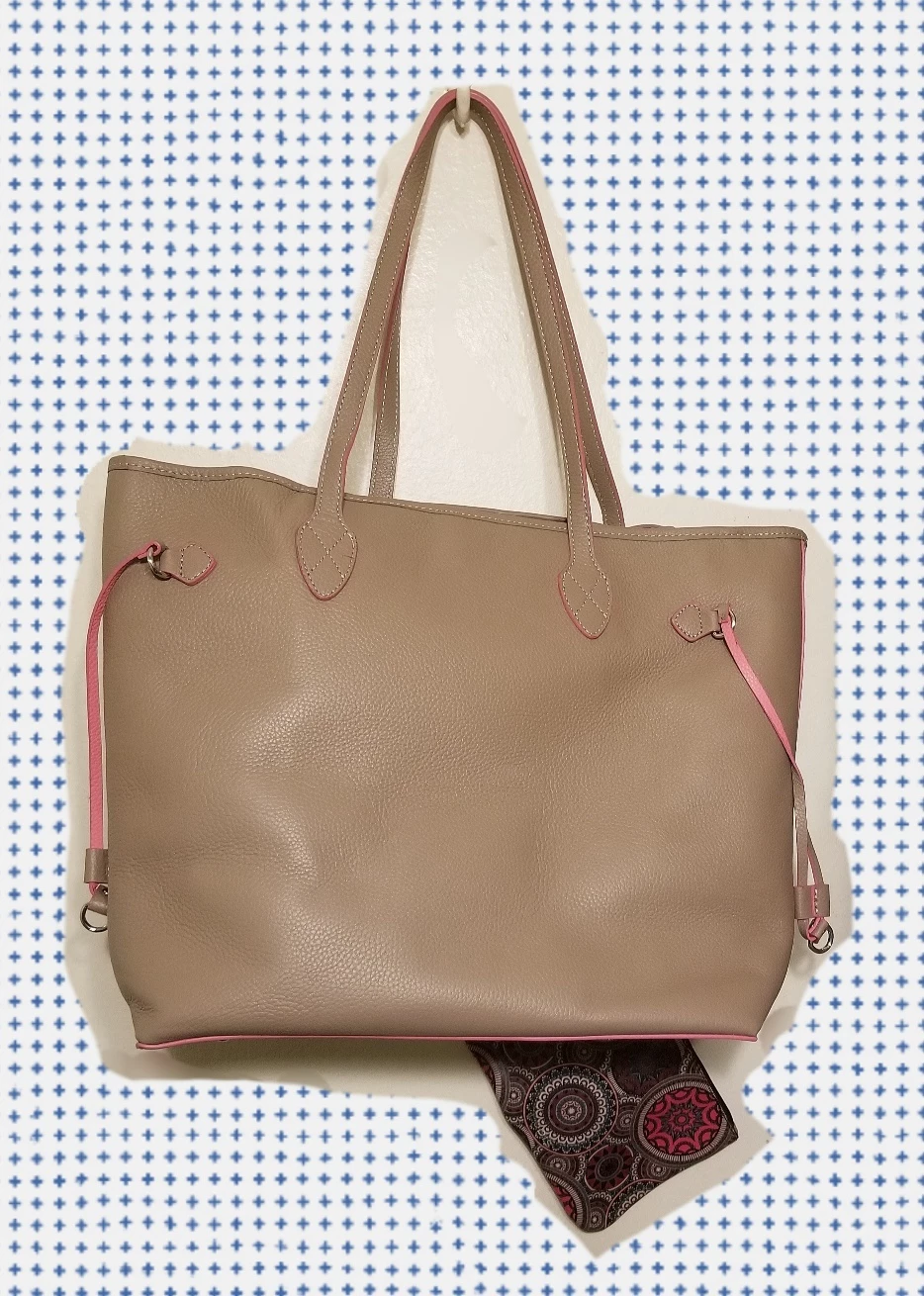 NWOT Lodis Bliss Beige  Pebbled Leather Large Tote Bag - photo 4