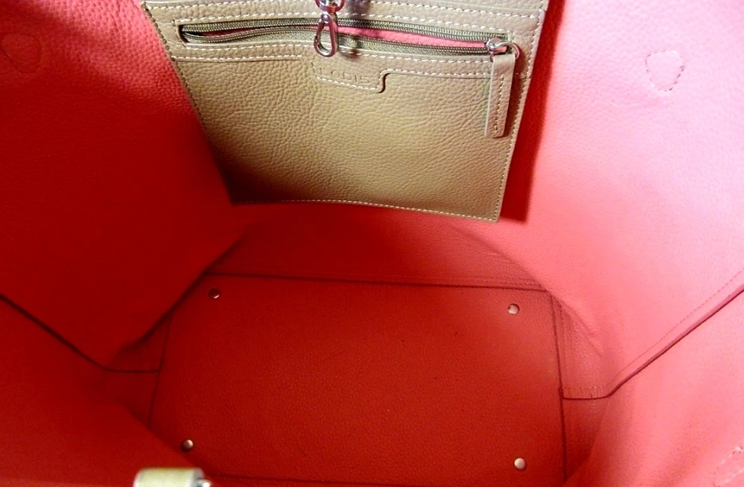 NWOT Lodis Bliss Beige  Pebbled Leather Large Tote Bag - photo 5