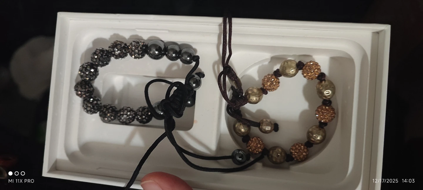 Two Beaded Bracelets with Adjustable Cords