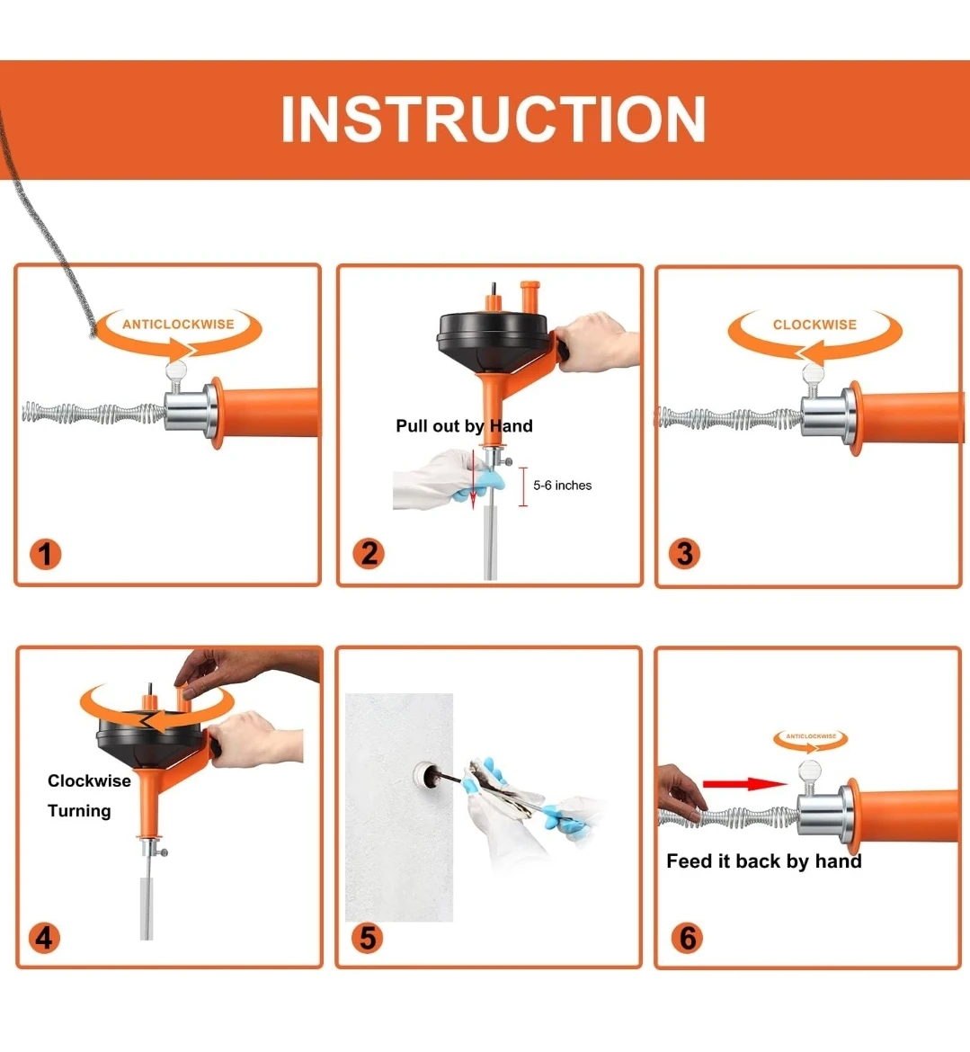 Drain Auger Plumbing Snake - Universal Fit - photo 4