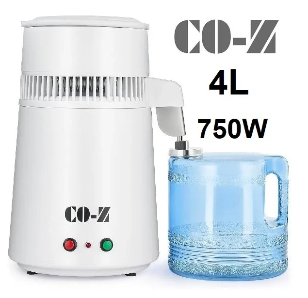 NEW- CO-Z Stainless Steel Water Distiller - 4L - white