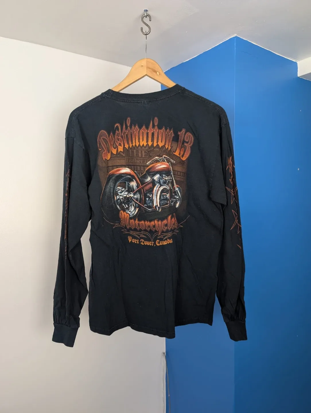 Friday The 13th Motorcycle Long Sleeve Shirt Size Large