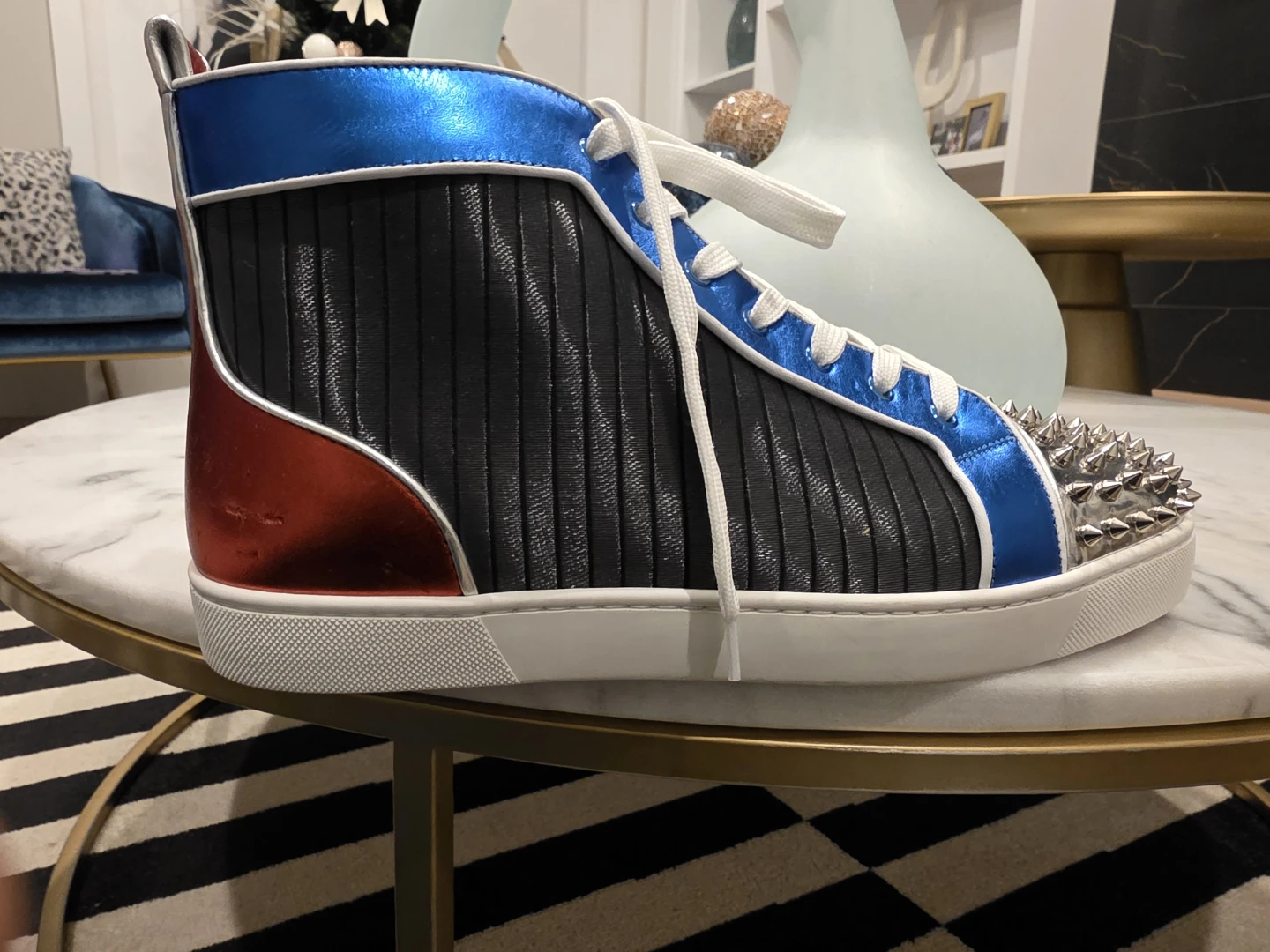 Christian Louboutin Spiked High-Top Sneakers - photo 4
