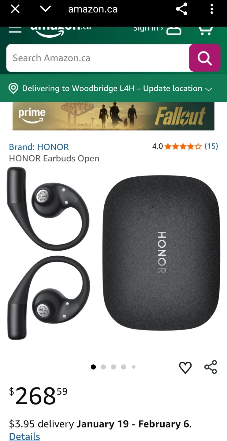 HONOR Earbuds Open - Polar Black