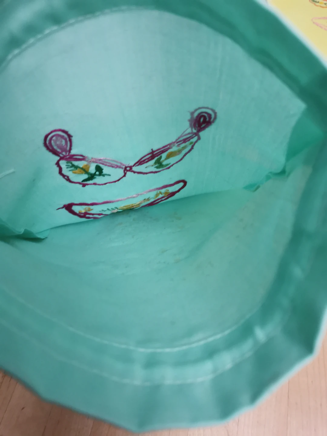 Aqua Drawstring Bag with Embroidery - photo 3