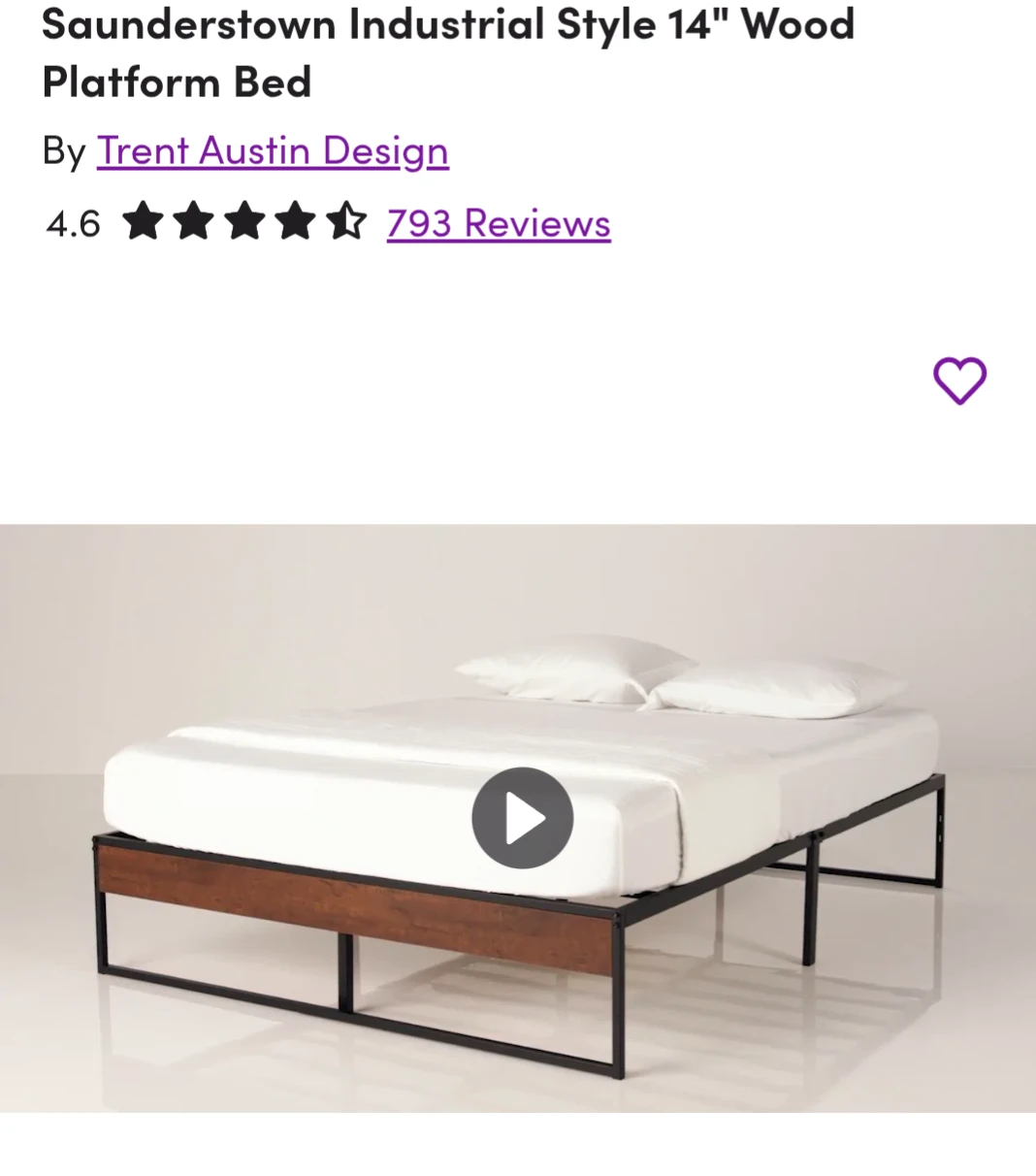 Trent Austin Design Full Size Platform Bed Frame