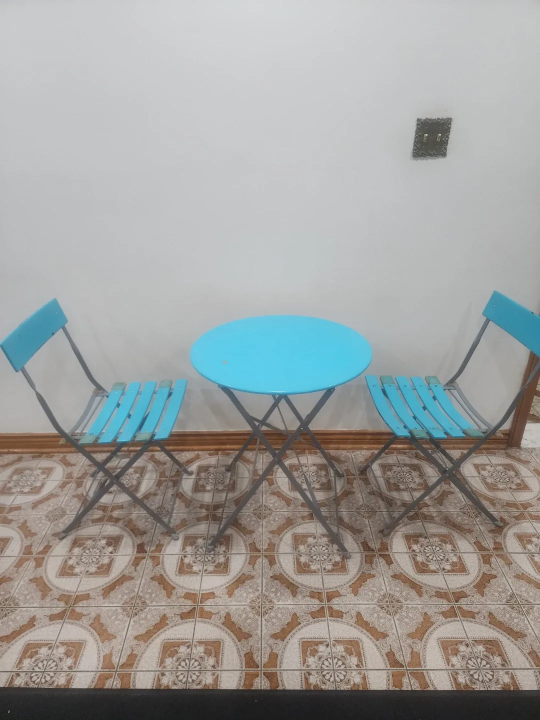 Turquoise Bistro Set - Table and 2 Chairs
