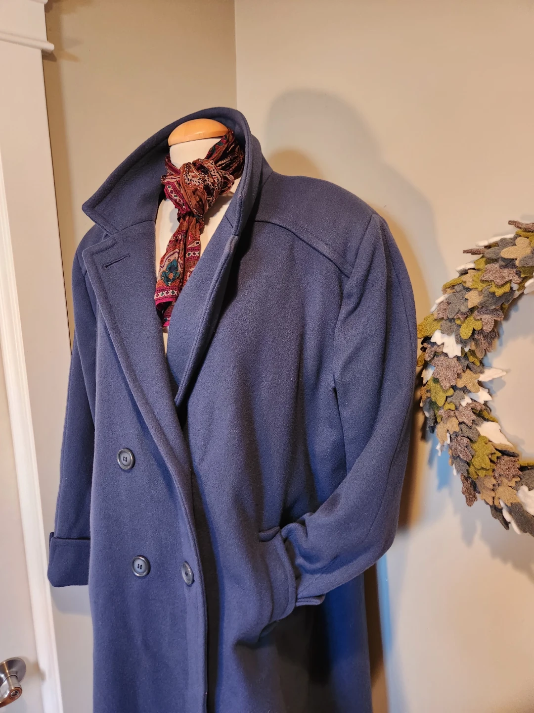 Blue Wool winter Overcoat - Classic Style!