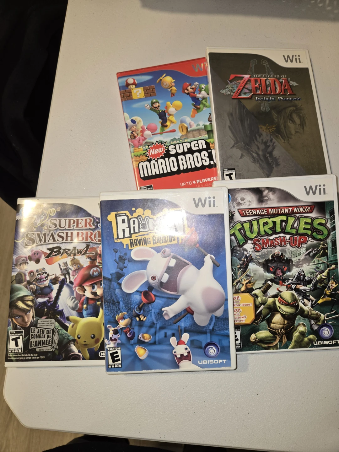 Wii Games Lot: Mario, Zelda, Rabbids, TMNT, Smash Bros