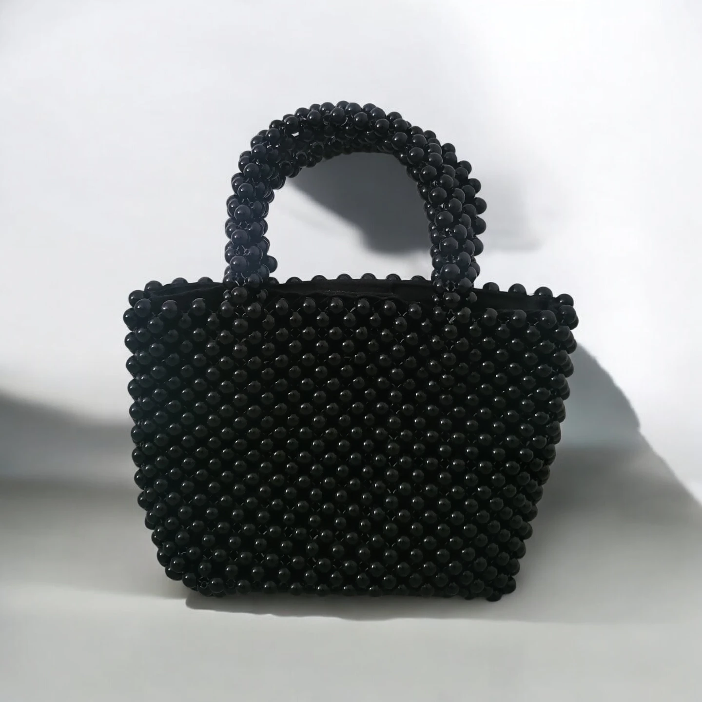 Zara Black Beaded Mini Tote Bag - photo 2