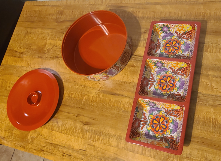 Red Floral Serving Dishes Set - photo 4