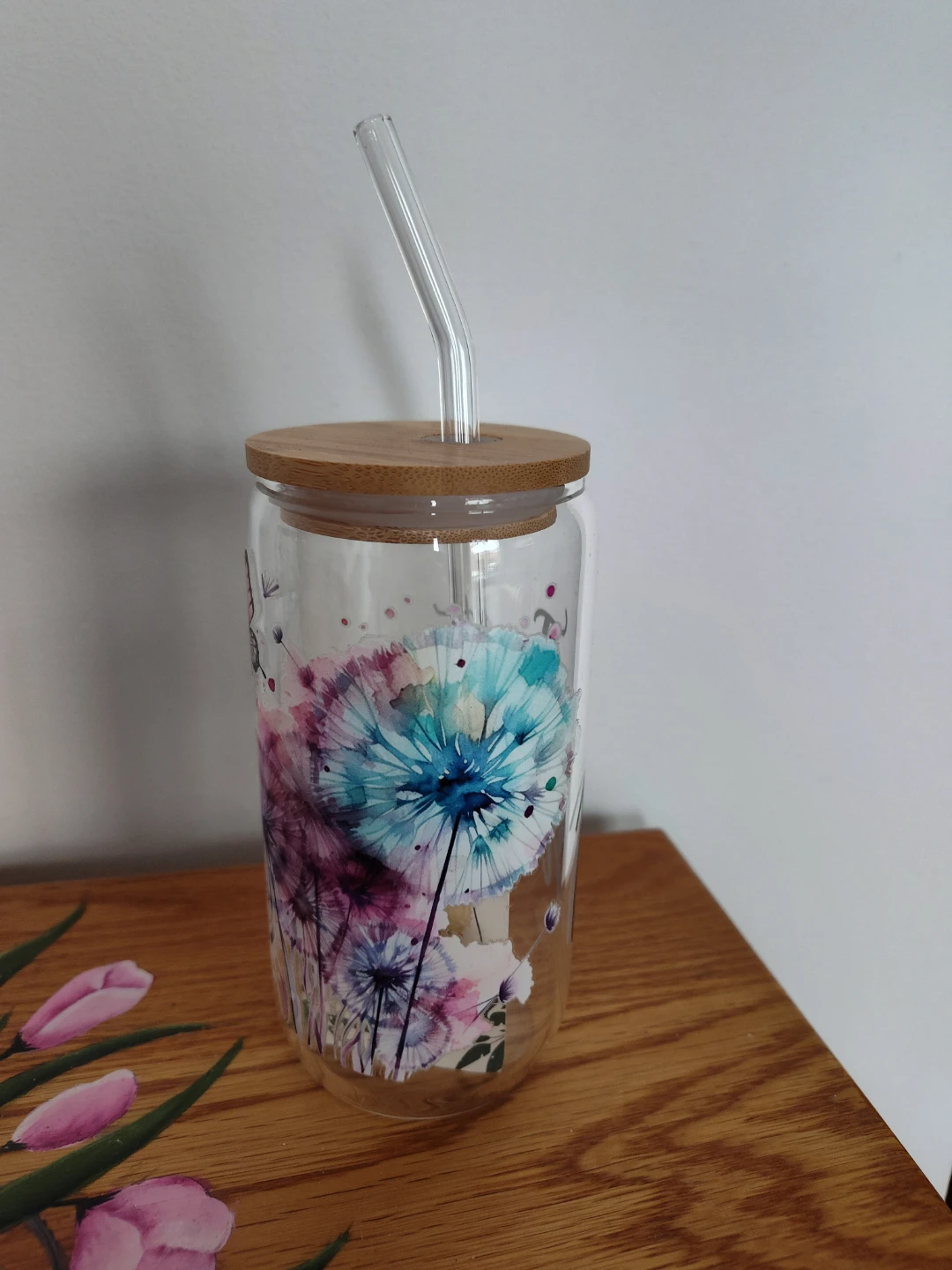 Glass Tumbler with Lid & Straw