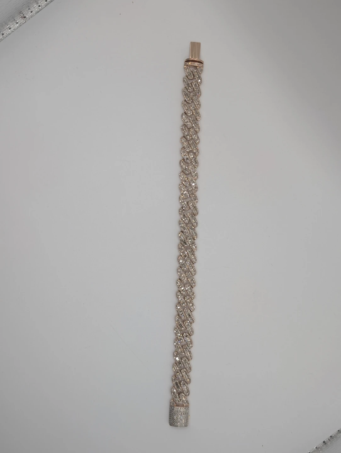 10kt Rose Gold & 6.00ctw Diamond Cuban Link Bracelet