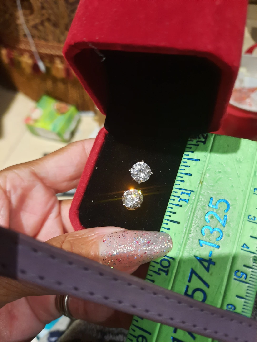 Genuine solid 14k yellow gold 5CTTW stud earrings - photo 3