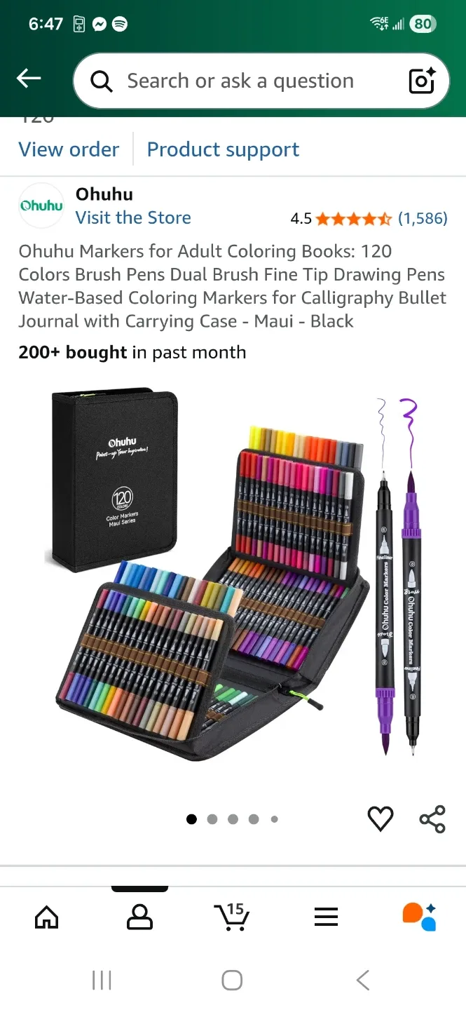 Ohuhu Dual Tip Brush Marker Set image indicator(8)