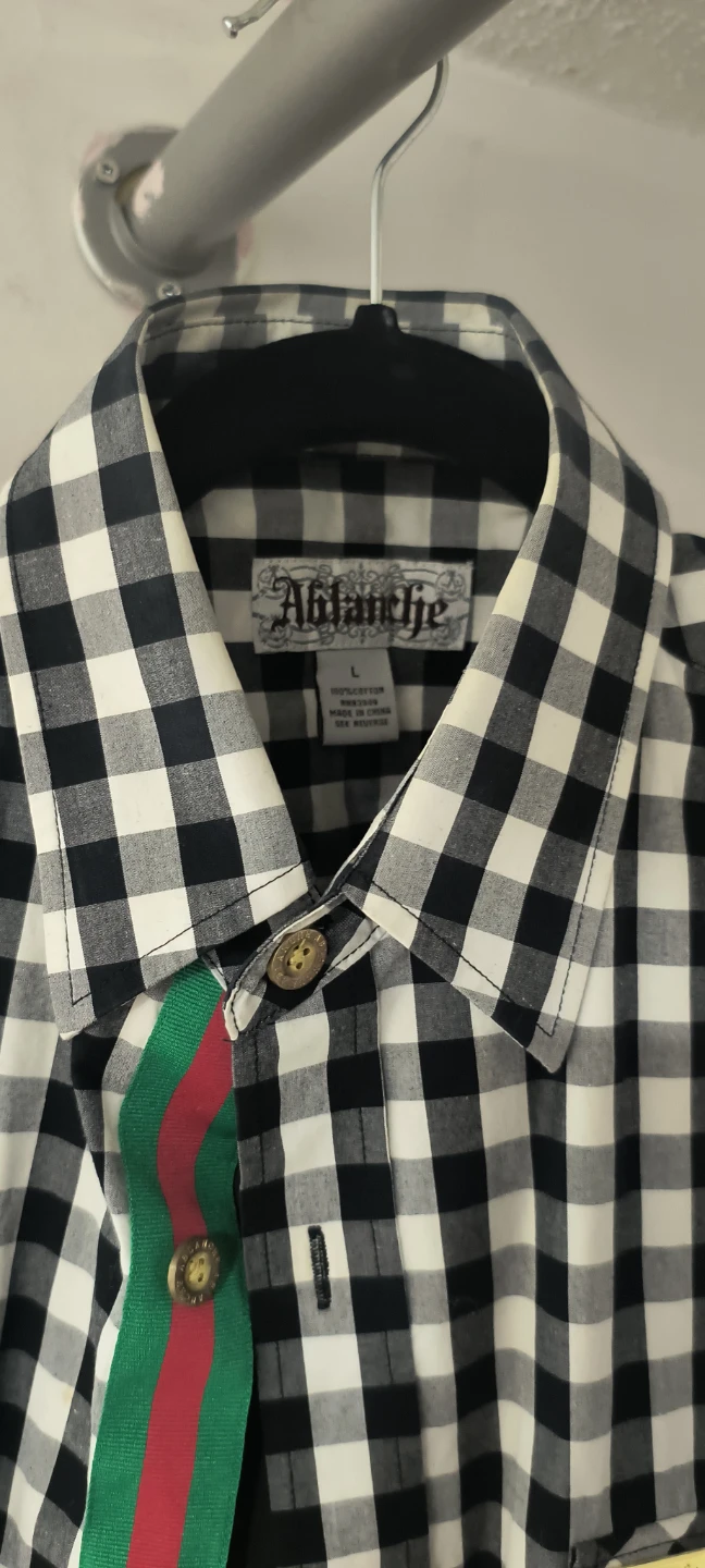 Ablanche Black & White Checkered Shirt - Size L - photo 2