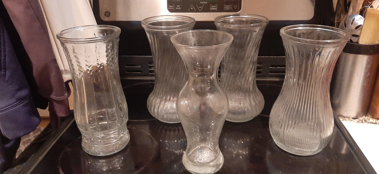 Assorted Clear Glass Vases
