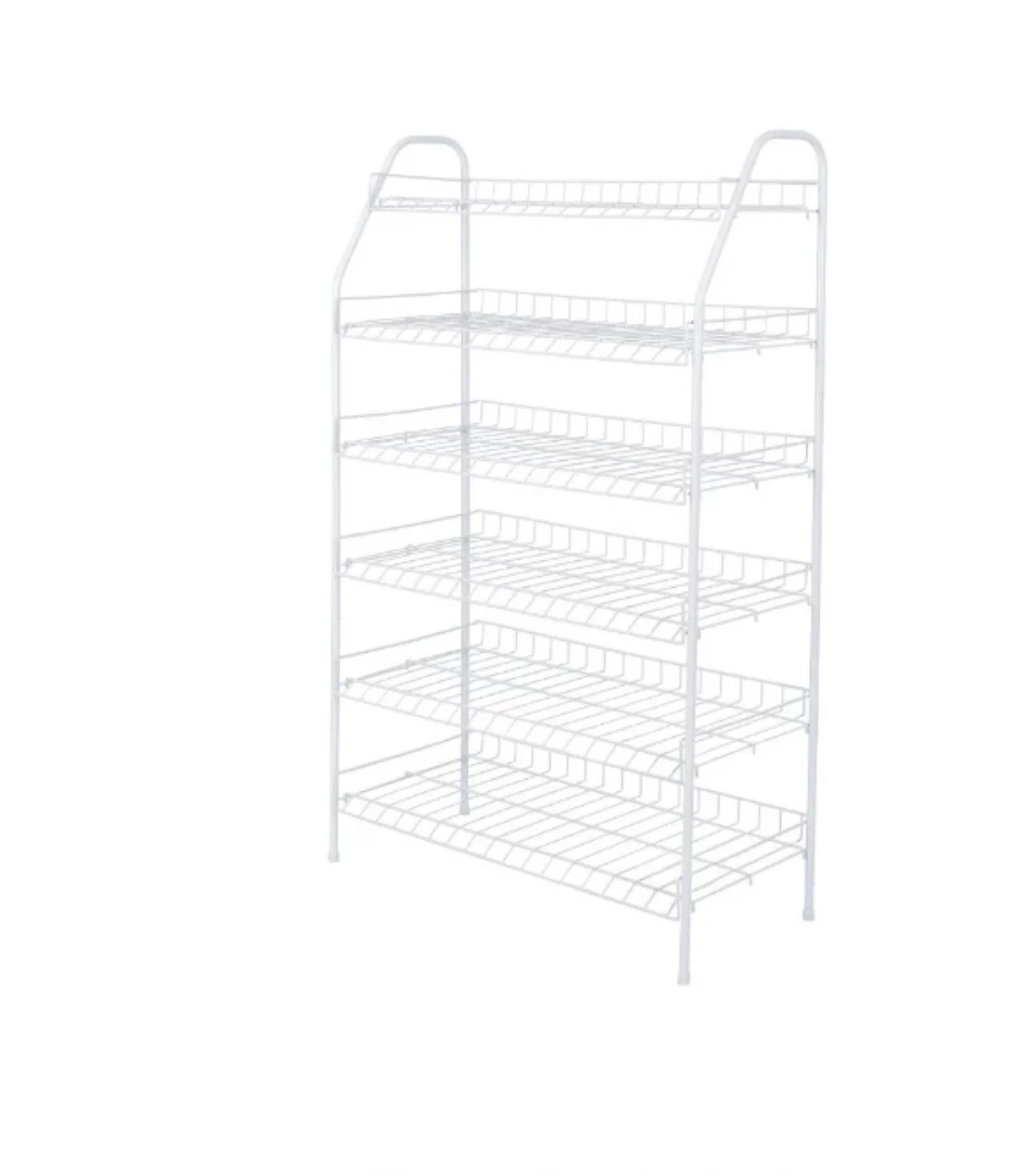 White Metal 6-Tier Shoe Rack
