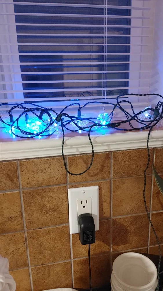 Blue Snowflake String Lights