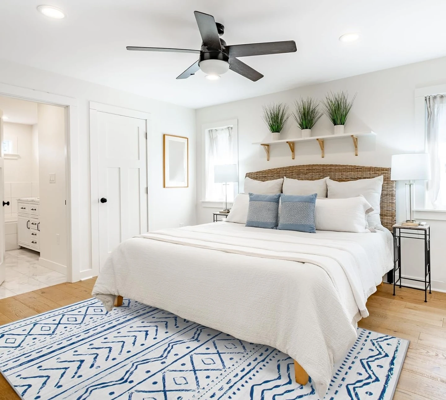 8x10 Soothing Navy Blue Patterned Rug - photo 3