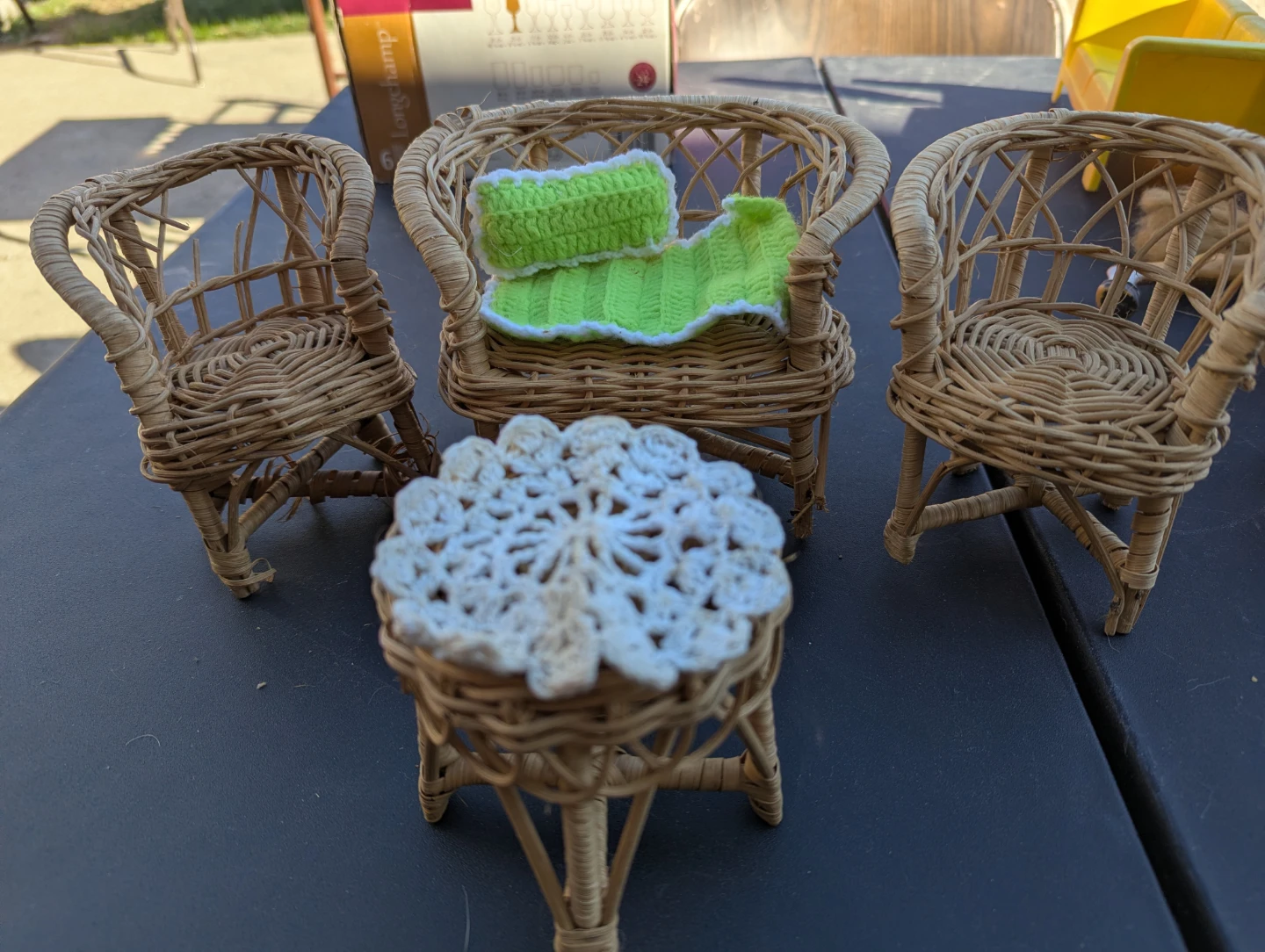 Miniature Wicker Chairs & Table Set - photo 2