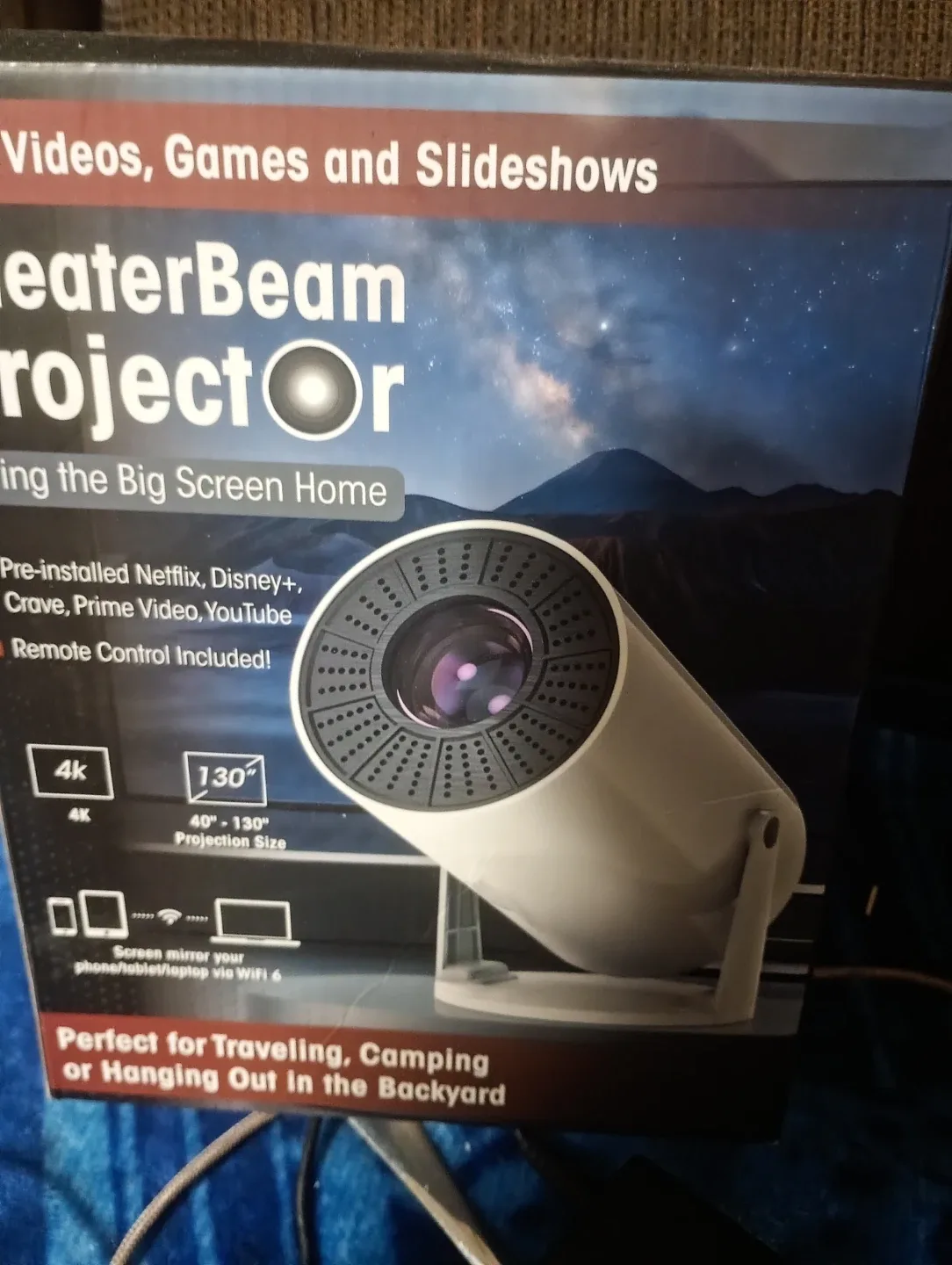 HeaterBeam Projector - Big Screen Home