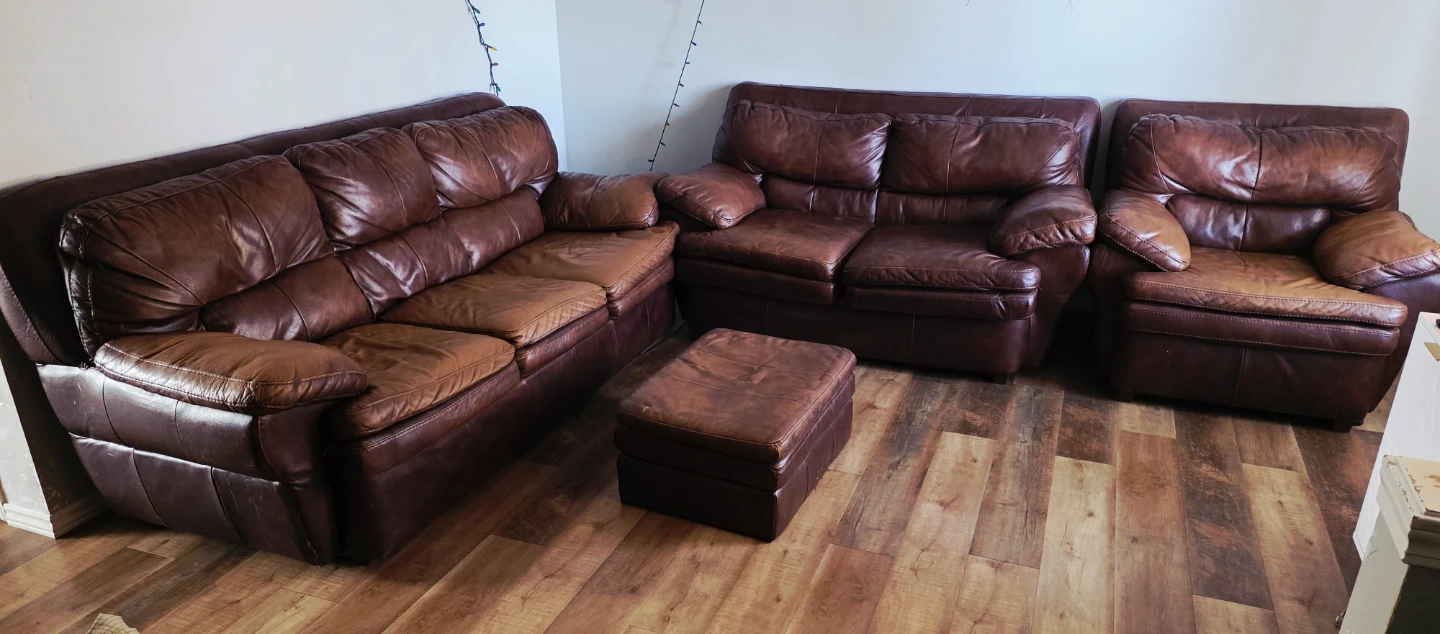 Leather Living Room Set - Sofa, Loveseat & Chair - photo 2
