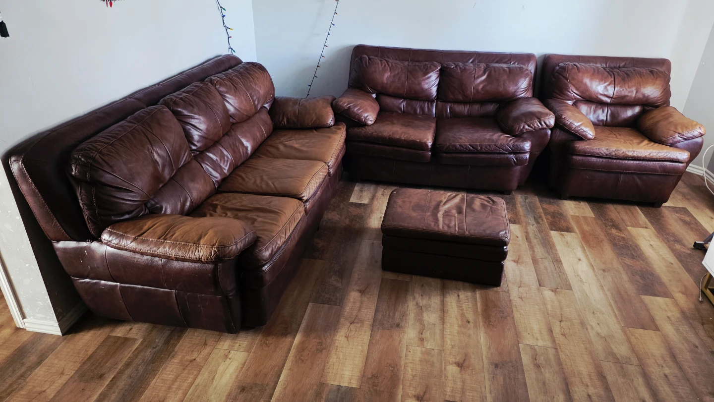 Leather Living Room Set - Sofa, Loveseat & Chair - photo 5