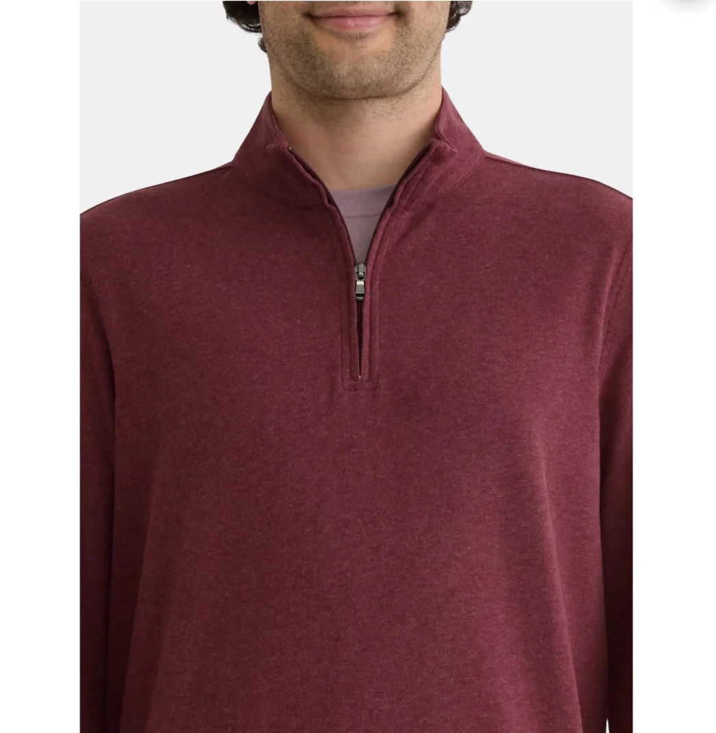 GEORGE Men Long Sleeve Quarter Zip Pull over Red - Wine - photo 2