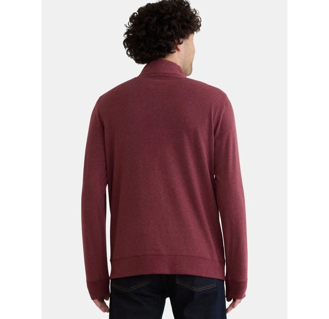 GEORGE Men Long Sleeve Quarter Zip Pull over Red - Wine - photo 3