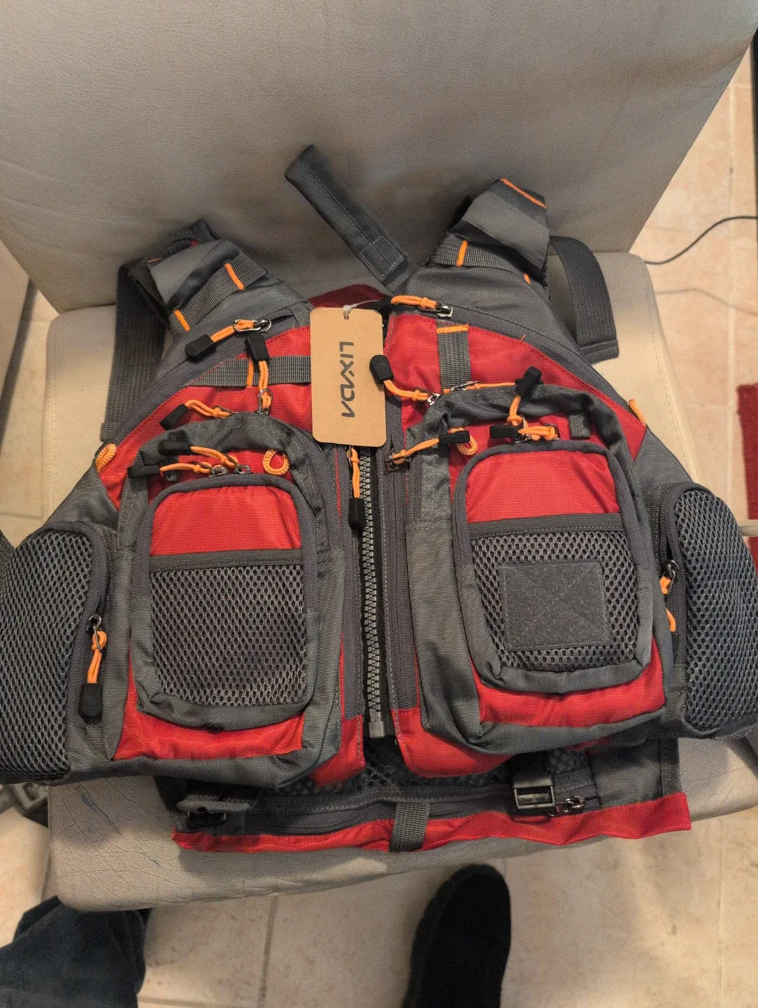 Fishing Vest - Red/Black