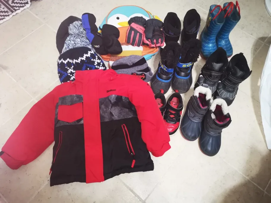 Kids Winter Clothing Lot - Hats, Gloves, Boots, Jacket