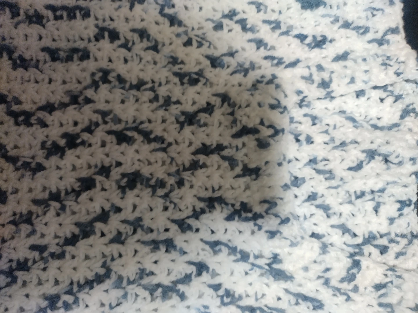 Handmade Blue and White Crocheted Vest - photo 2