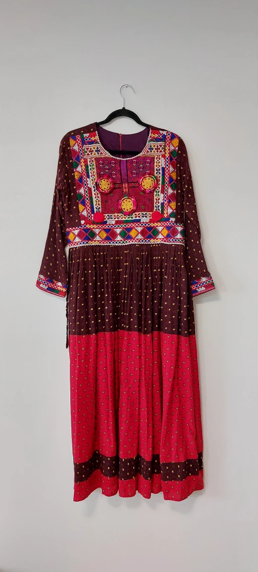 Red & Brown Dress - Traditional