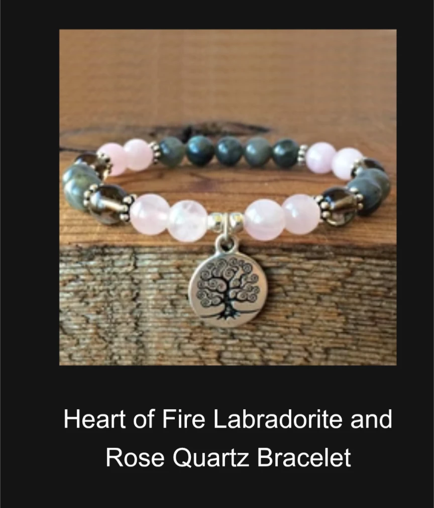 Prana Heart Labradorite & Rose Quartz Bracelet